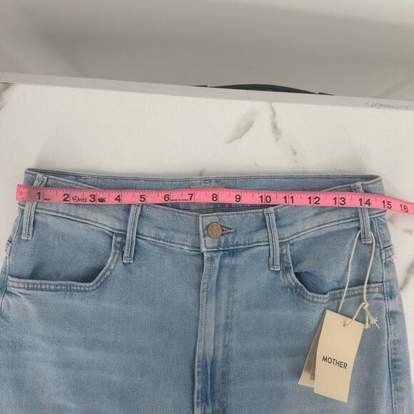 Mother The Hustler Roller Flood in Cheri Cheri Size 30 High Rise Wide Leg Light - Picture 9 of 15